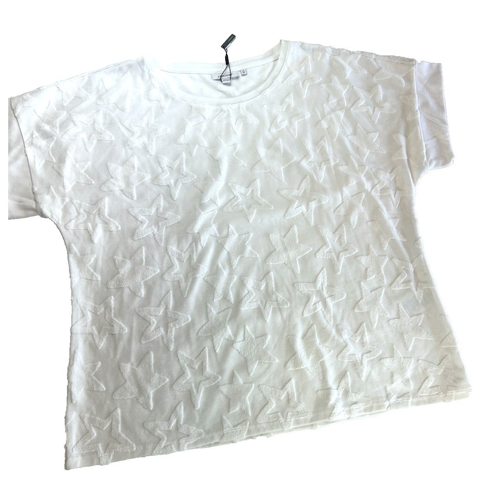 NWT‎ Chico's Zenergy Textured Star White Comfort Effortless Americana Size XL